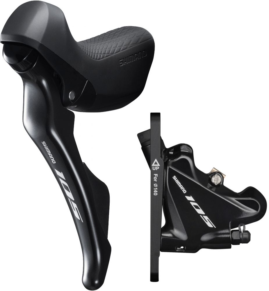 Shimano 105 ST-R7025/BR-R7070 2 Fach Schalthebel/Scheibenbremse Silky Black Vorne 1 Shimano 105 ST-R7025/BR-R7070 2 Fach Schalthebel/Scheibenbremse Silky Black Vorne