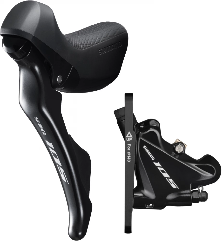 Shimano 105 ST-R7025/BR-R7070 2 Fach Schalthebel/Scheibenbremse Silky Black Vorne 1 Shimano 105 ST-R7025/BR-R7070 2 Fach Schalthebel/Scheibenbremse Silky Black Vorne